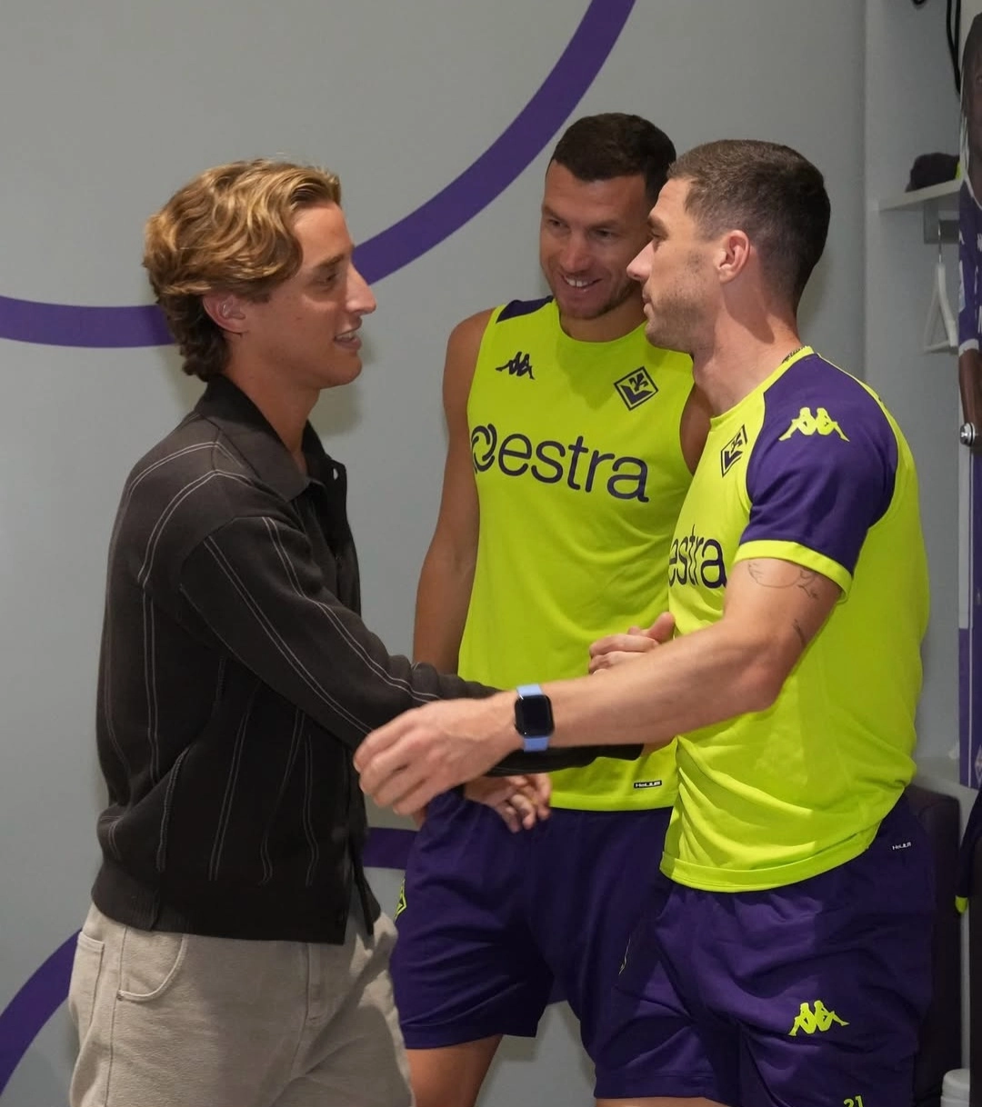 Bove al Viola Park per salutare la squadra viola e tutta la Fiorentina. Saluti, abbracci e tanto amore