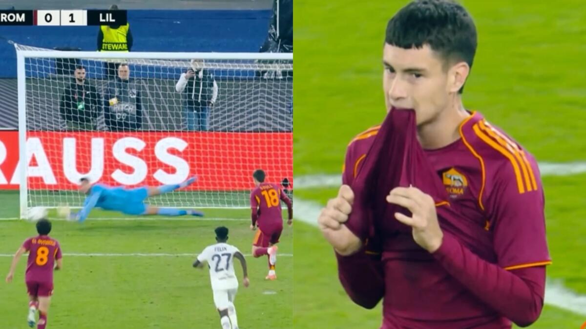 L'arbitro fa ripetere i rigori per 3 volte alla Roma, Dovbyk sbaglia 2 volte, poi tocca a Soulè, sbaglia - 