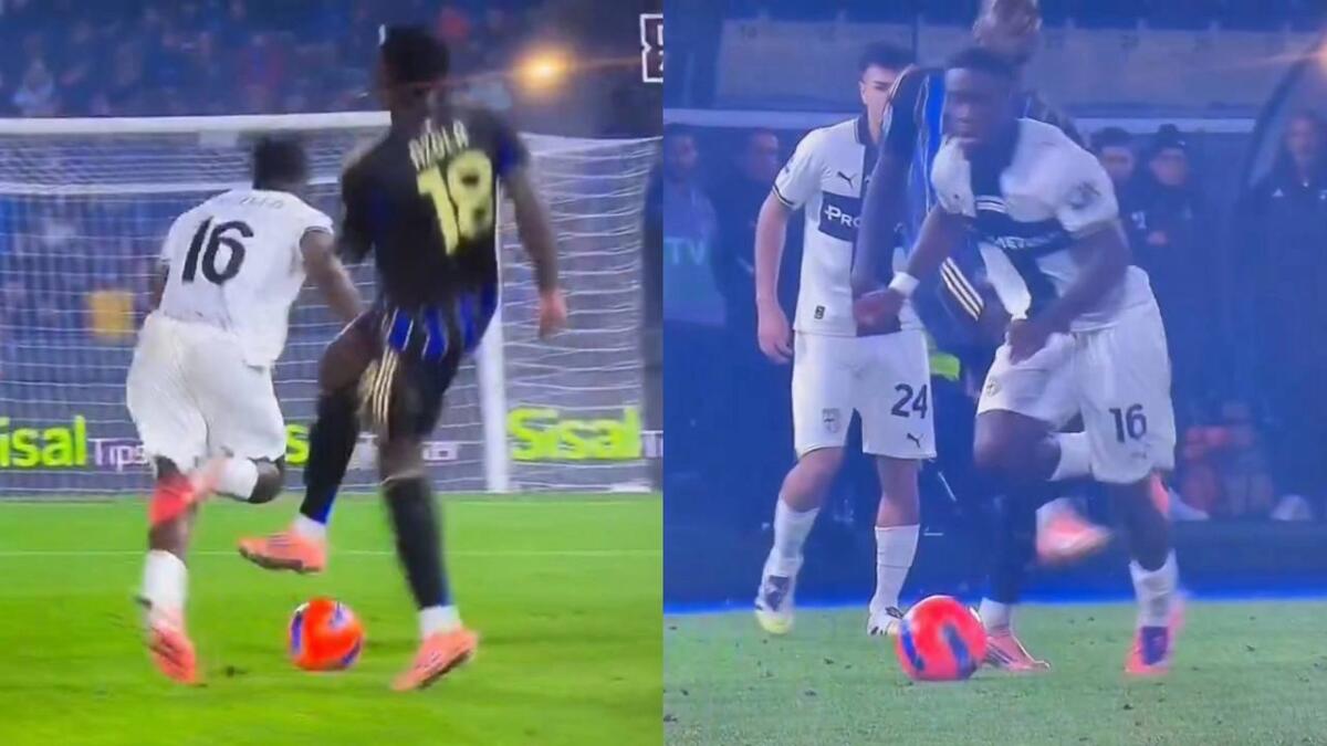 Nzola perde la testa e decide di colpire in pieno Keita che cade a terra dolorante, rosso diretto - 