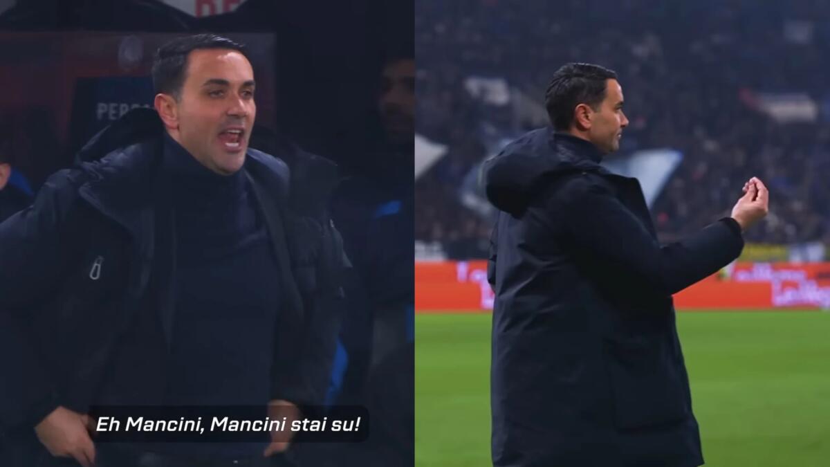 Scontro Palladino-Mancini: "Si è buttato, stai su. Hai paura." Il difensore lo zittisce con il dito - 