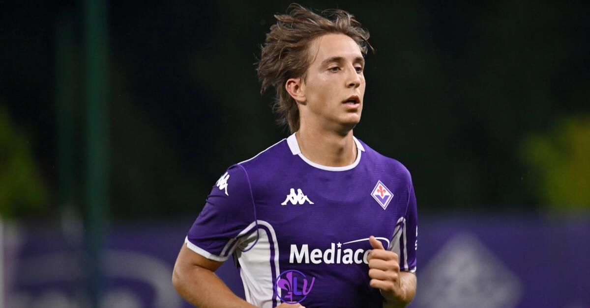 Fazzini: "Mi sono divertito, è un onore indossare questa maglia, mai pensato di andar via" - Firenze, Viola Park, 25.07.2025, Fiorentina-Carrarese, foto Lisa Guglielmi. Copyright Labaroviola.com