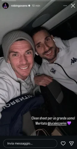 Gosens celebra la partita di Lezzerini su instagram: "Clean sheet per un grande uomo! Meritato"