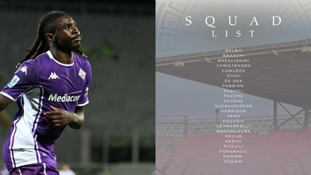 Convocati Fiorentina: Kean ce la fa in extremis e parte per Cremona, out Fortini per lombalgia - 