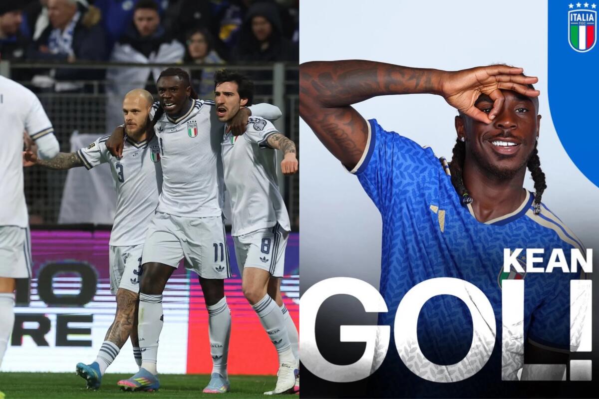 Bosnia-Italia: la sblocca subito Kean con un gol dal limite dell'area. E' 1-0 per gli azzurri - 