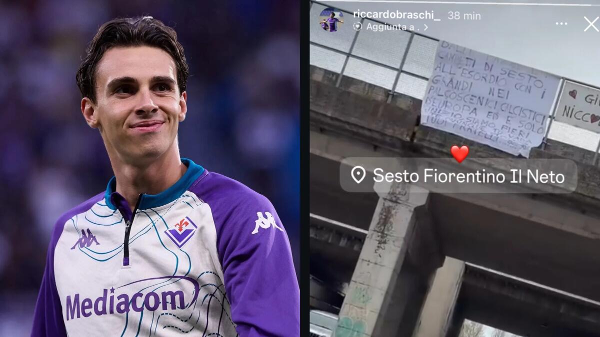 L'esordio di Braschi con la Fiorentina festeggiato con uno striscione: "Siamo fieri di te" - 