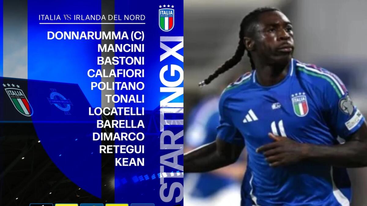 Italia, la formazione ufficiale contro l'Irlanda del Nord: Kean titolare dal 1° minuto con Retegui - 