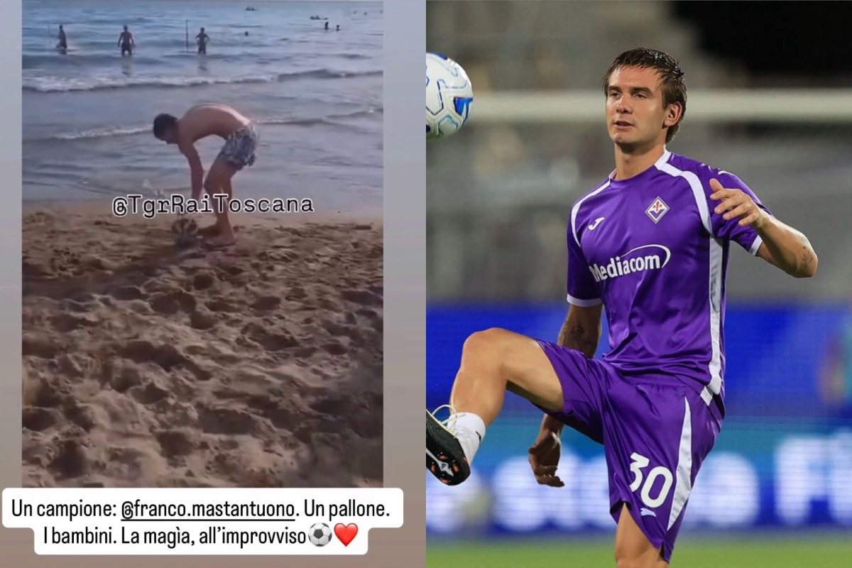 (FOTO) Mastantuono palleggia in spiaggia con i bambini: Infantino condivide e scrive “Un campione” - 