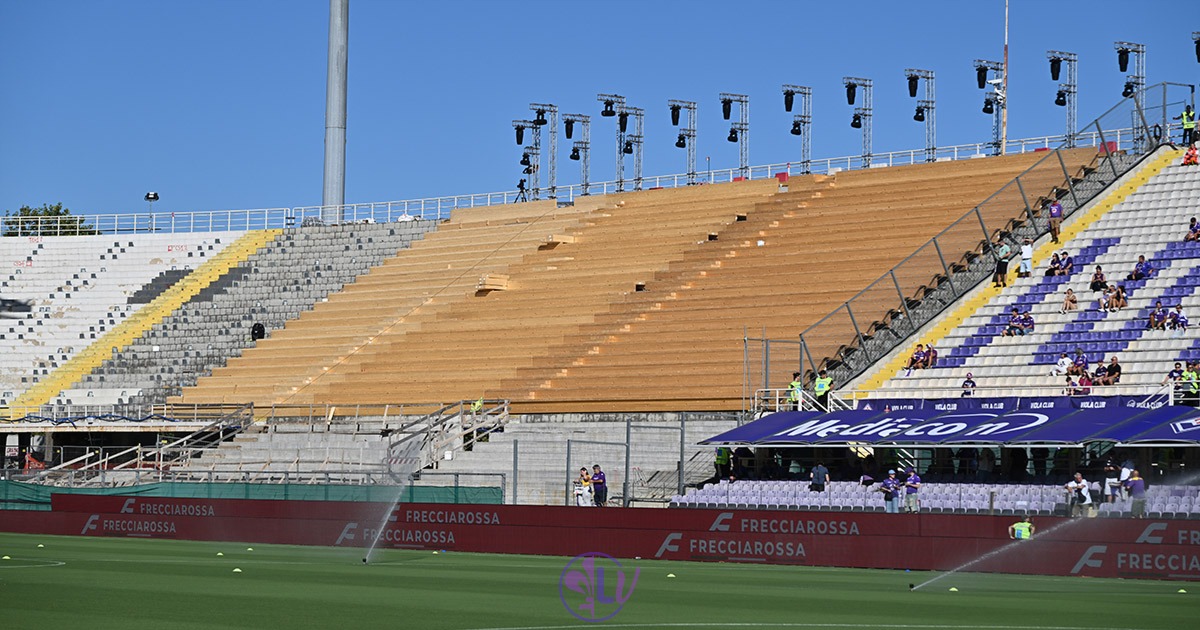 Nazione sullo stadio: "Indietro non si torna, la proposta della Fiorentina è definitiva. Ora il Comune deve decidere" - Firenze, Stadio Franchi, 29.08.2026, Fiorentina-Frosinone, foto Lisa Guglielmi. Copyright Labaroviola.com
