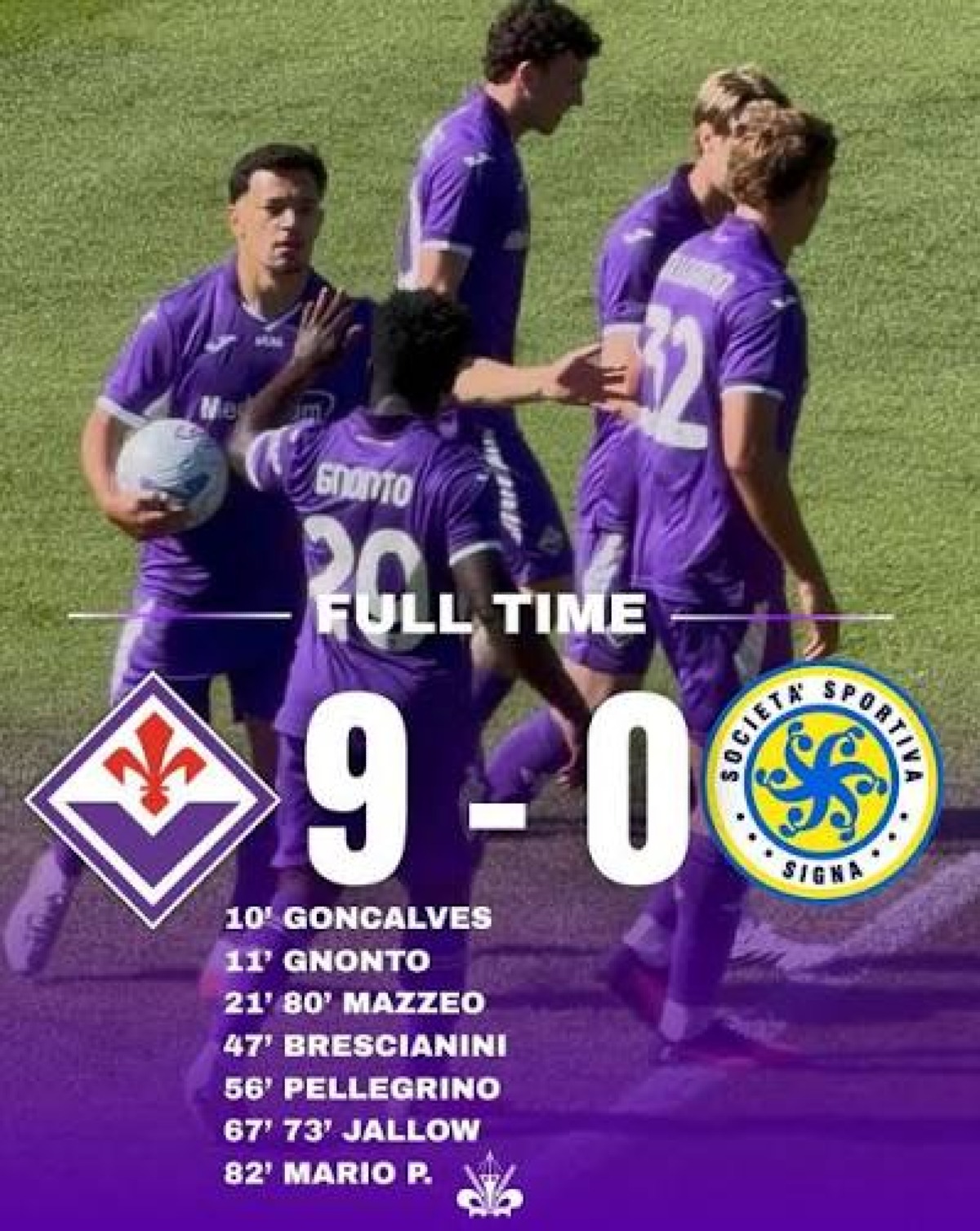 Fiorentina-Signa 9-0: finisce in goleada al Viola Park. Bene Gnonto, Pellegrino spreca molto ma trova il gol - 